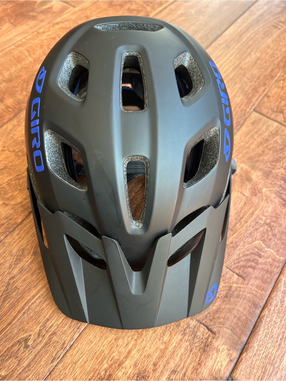 Giro Black Helmet with Blue Logo Accents
